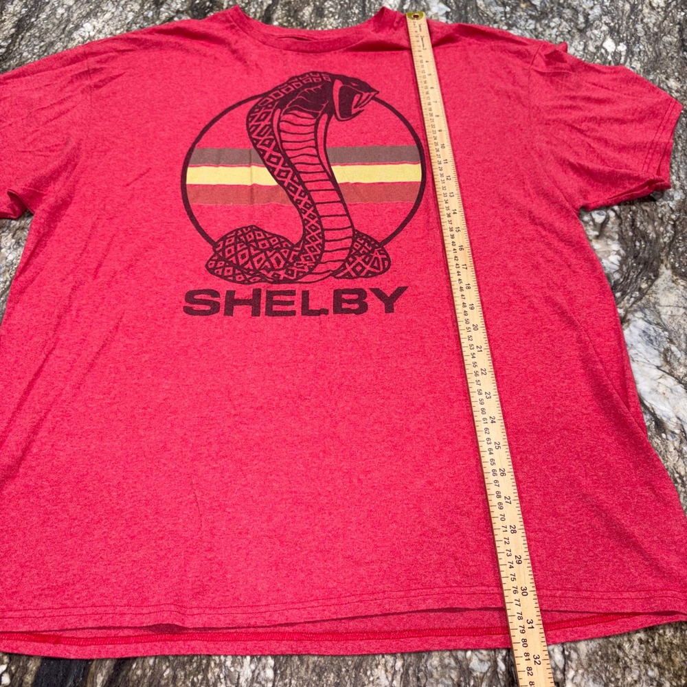 Graphic Shelby Cobra Logo Retro Car T Shirt Mens 2XL Red Shelby - Picture 2 of 6
